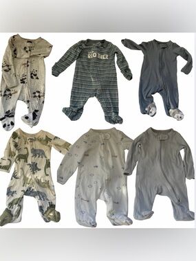 Baby Neutral Footed One-Piece Sleepers - 6-Pack